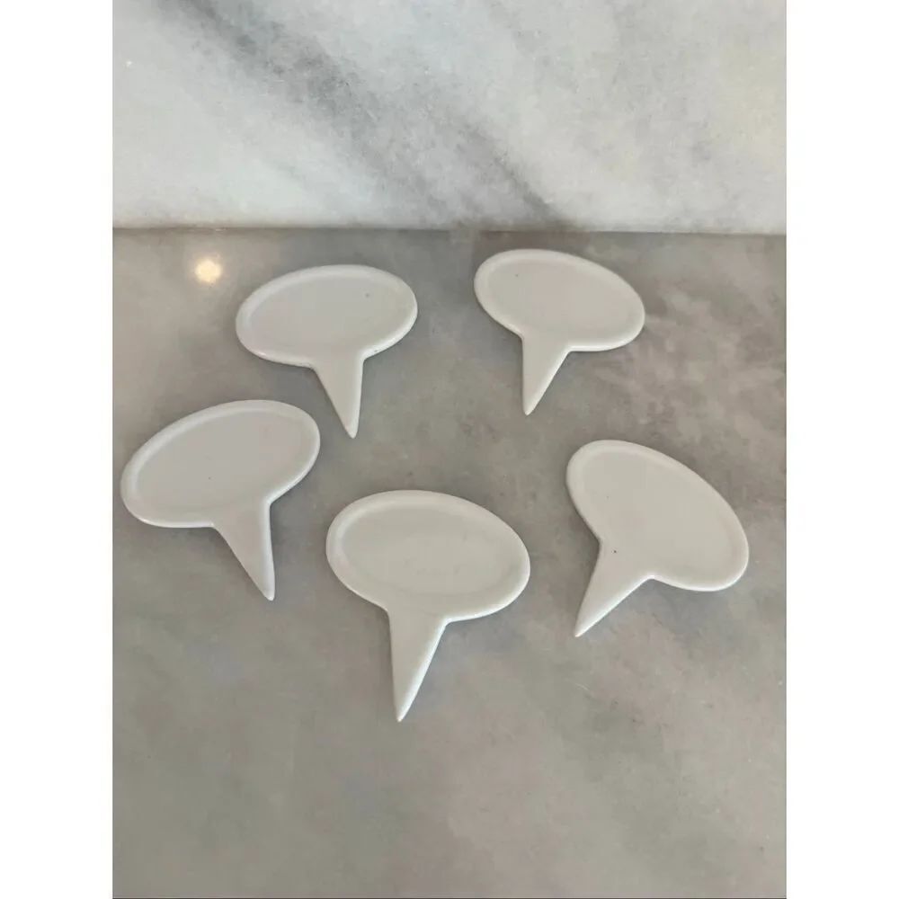 Crate & Barrel Home Porcelain Reusable Cheese Markers 6-Pc Set White OS